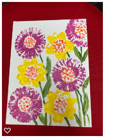 purple and yellow flower painting