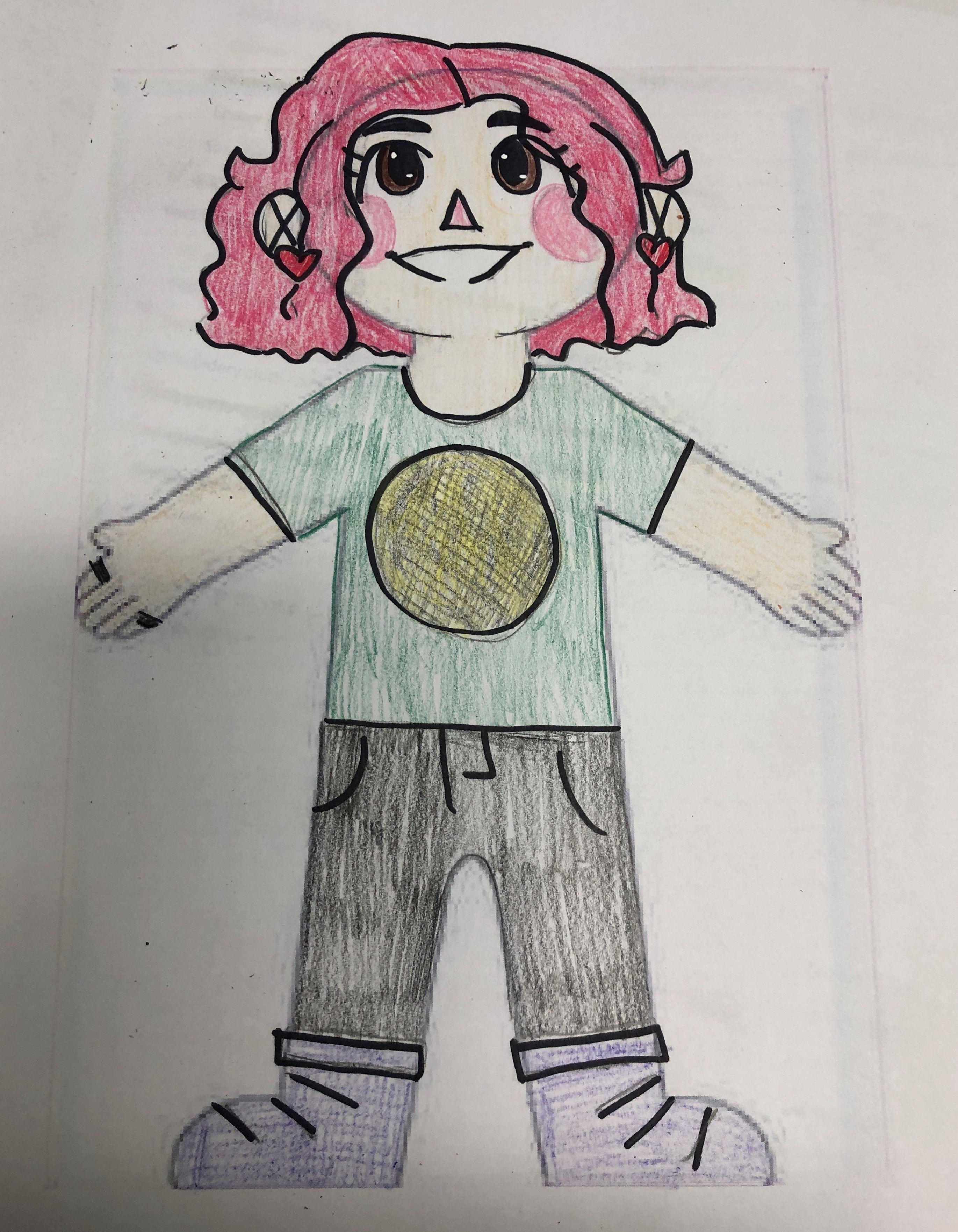 A cartoon girl with red hair