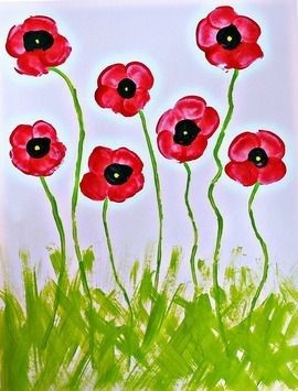 fingerpainting of poppies