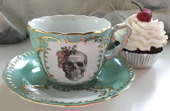 Teacup with a skull on it