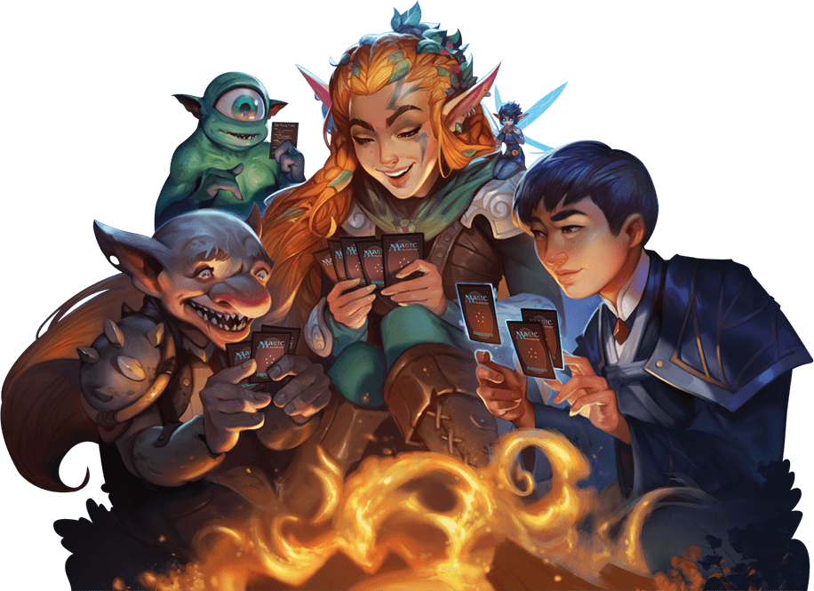 4 fantastical friends playing magic: the gathering