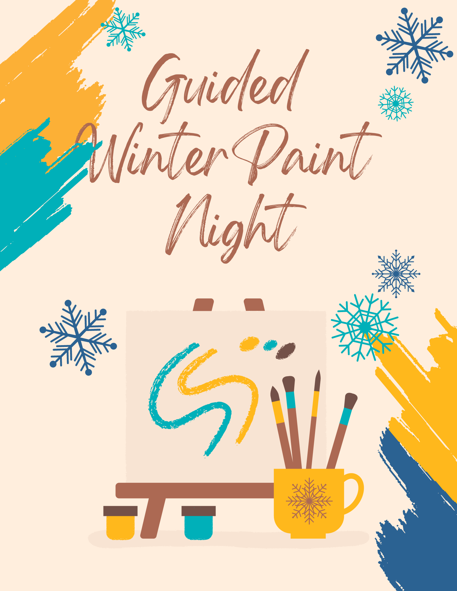 Guided Winter Paint Night Poster