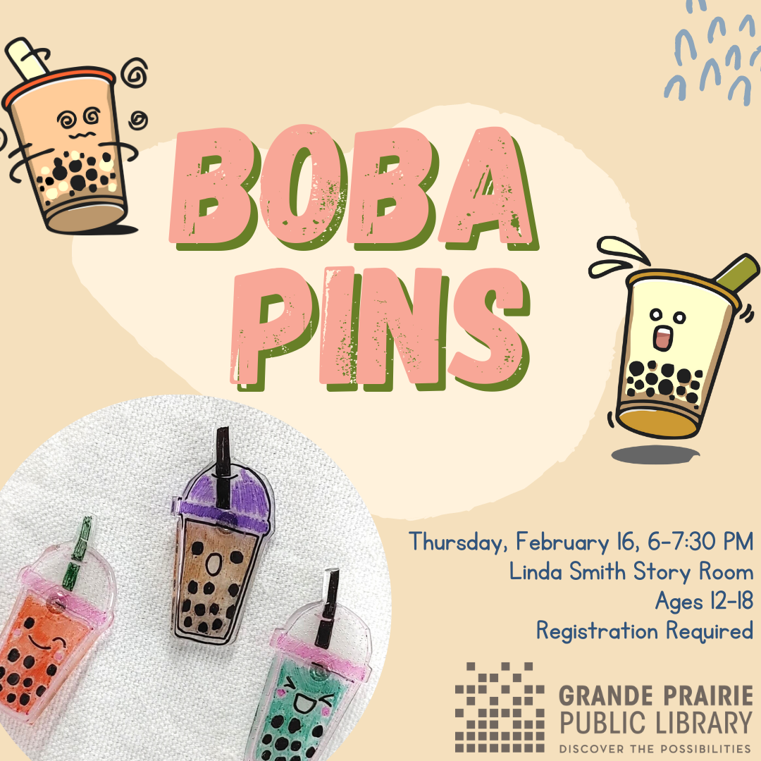 Bubble tea cups and pins