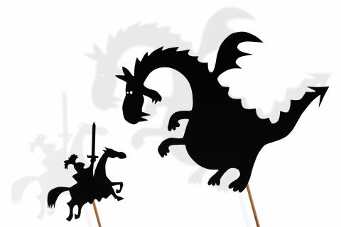 shadow puppet knight and dragon