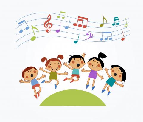 cartoon children singing