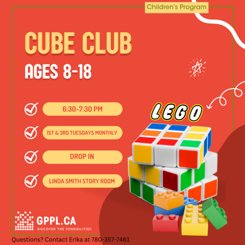 lego pieces, rubiks cube, gppl logo, text