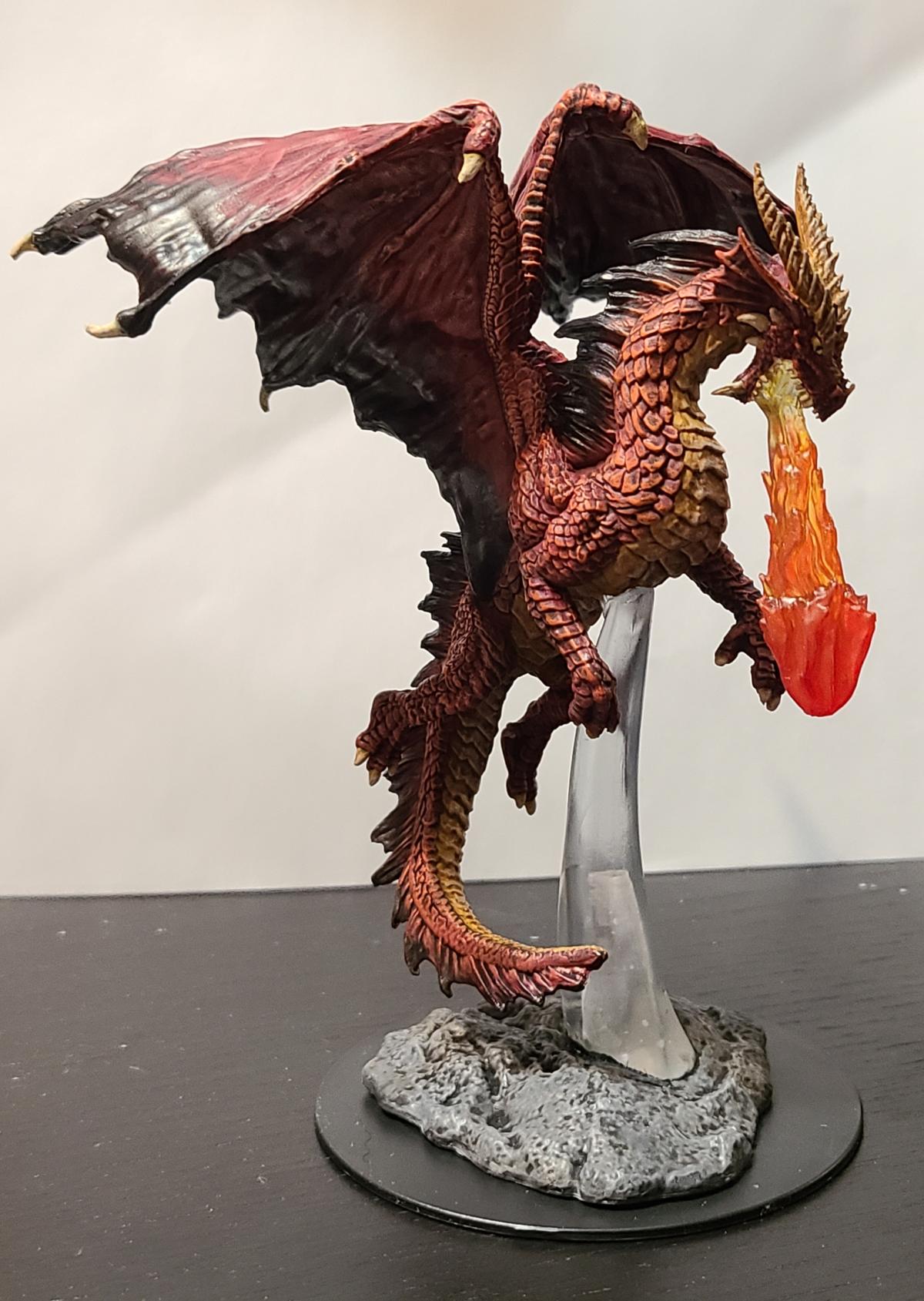 painted young red dragon miniature