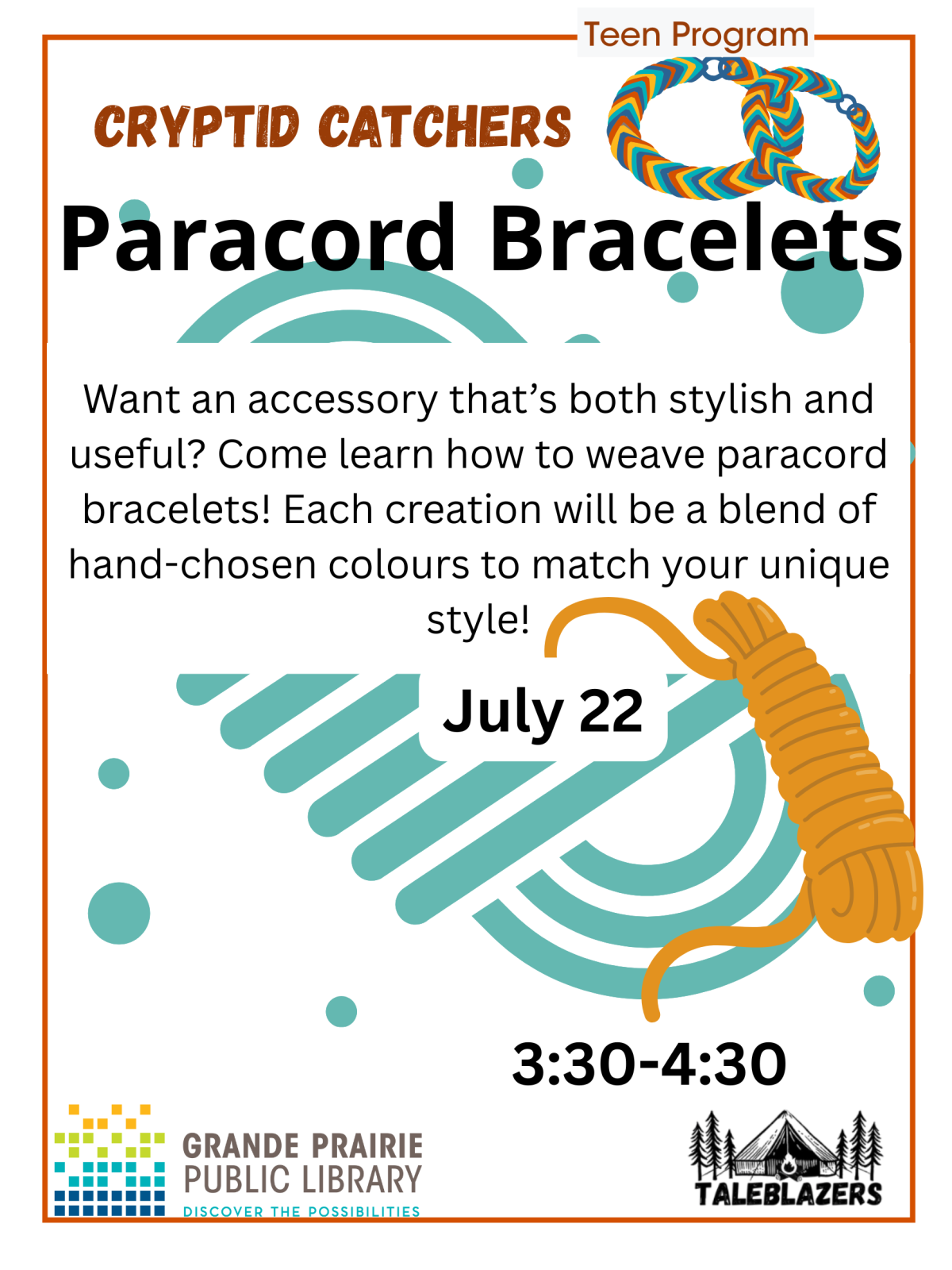 The image shows a variety of paracord bracelets