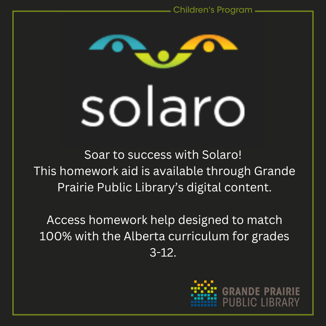 Solaro homework help for grades 3-12, white writing on black background